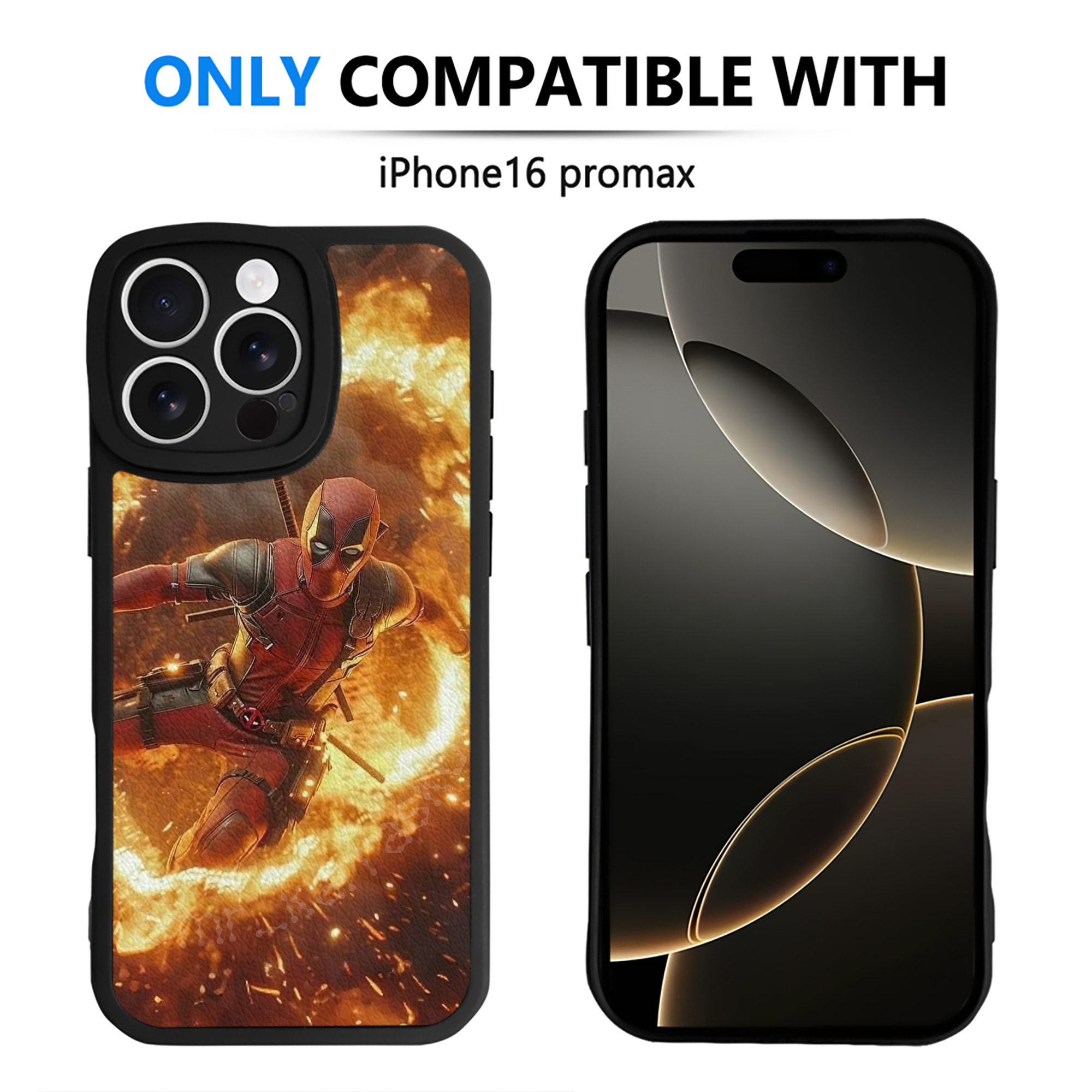 （画像用） Deadpool デッドプール 【iPhone 16シリーズ対応】シリコンスマホケース（レザー調） 材質：シリコン